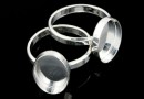 Baza inel argint 925, cabochon oval 14x10mm, interior 17.7mm - x1