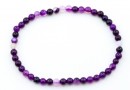 Bratara elastica agate striped mov, 4mm