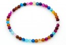 Bratara elastica agate striped multicolor, 4mm
