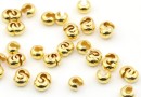 Crimp cover, 925 silver light gold plated, 3.5mm - x2