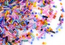 Sand beads, mix tubular 2-7mm - x100g