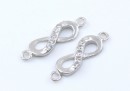 Link, infinity, 925 silver rhodium plated, 16mm  - x1
