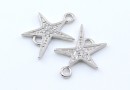 Link steluta cu cristale, argint 925 placat cu rodiu, 12mm - x1