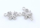 Link fluture cu cristale, argint 925 placat cu rodiu, 13mm - x1