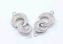 Link Forever together cu cristale, argint 925 placat cu rodiu, 21mm - x1