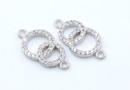 Link Forever together cu cristale, argint 925 placat cu rodiu, 18mm - x1