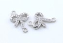 Link fundita cu cristale, argint 925 placat cu rodiu, 15mm - x1