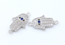 Link Mana lui Fatima cu cristale, argint 925 placat cu rodiu, 15.5mm - x1