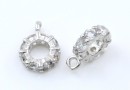 Charm decor cu cristale, argint 925 placat cu rodiu, 9mm - x1