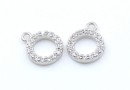Charm decor cu cristale, argint 925 placat cu rodiu, 9.5mm - x1