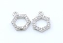 Charm decor cu cristale, argint 925 placat cu rodiu, 10mm - x1