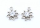 Charm decor cu cristale, argint 925 placat cu rodiu, 9mm - x1