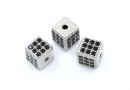 Margele decor, cub cu cristale, argint 925 rodiat, 5.5mm - x1