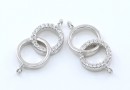 Link Forever together cu cristale, argint 925 placat cu rodiu, 20.5mm - x1