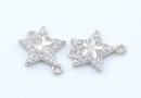 Link steluta cu cristale, argint 925 placat cu rodiu, 11mm - x1