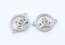 Link coroana, argint 925 placat cu rodiu, 12mm - x1