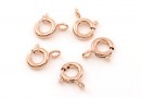Incuietoare rotunda, argint 925 placat cu aur roz, 5.9mm - x2