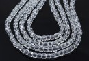 Sirag margele cristal, cub, cristal transparent, 4mm