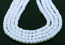 Sirag margele cristal, cub, alb alabaster, 4mm