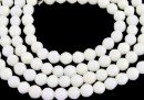 Margele coral, ivory, rotund fatetat, 6.5mm