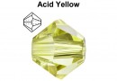 Preciosa, margele bicone, acid yellow, 4mm - x40