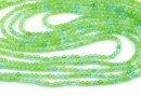Margele Agate, rotund fatetat, verde lime, 2.3mm