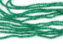 Margele Agate, rotund fatetat, verde, 2.3mm