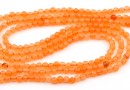 Margele Agate, rotund fatetat, portocaliu, 3.3mm