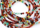 Margele Agate, rotund, multicolor, 3mm