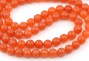 Margele Jad, rotund, portocaliu, 6.5mm