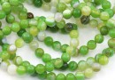 Margele Agate lace dantelate, rotund, verde, 6.5mm