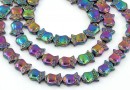 Margele Hematit, bufnita, rainbow, 10mm
