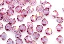Swarovski, margele bicone, Dark Rose, 4mm - x20