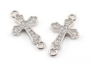 Link cruce, argint 925 placat cu rodiu, 18x10mm - x1