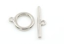 Incuietoare toggle argint 925 placat cu rodiu, 14x11.5mm - x1