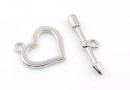 Incuietoare toggle argint 925 placat cu rodiu, 12.5x12mm - x1