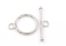 Incuietoare toggle argint 925 placat cu rodiu, 16.5x13mm - x1