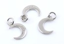 Charm luna argint 925 placat cu rodiu, 11x7.5mm - x1