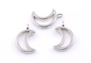 Charm luna argint 925 placat cu rodiu, 11x7mm - x1
