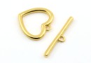 Incuietoare toggle inima argint 925 placat cu aur, 14mm - x1