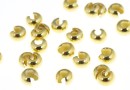 Crimp, gold plated 925 silver, 4.5mm - x4